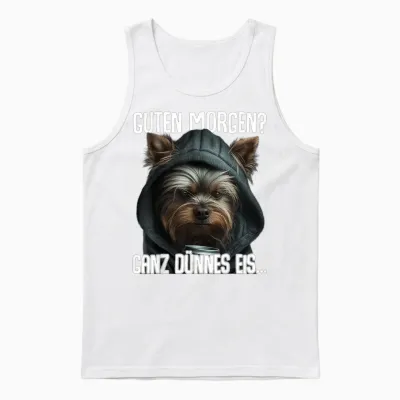 Guten Morgen Morgenmuffel Yorkshire Terrier T-Shirt, Black Unisex Tank Top - White