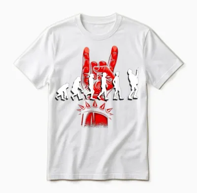 Heavy Metal Gifts Men Women Hard Rock Festival Devil T-Shirt, Black Unisex T-Shirt - White