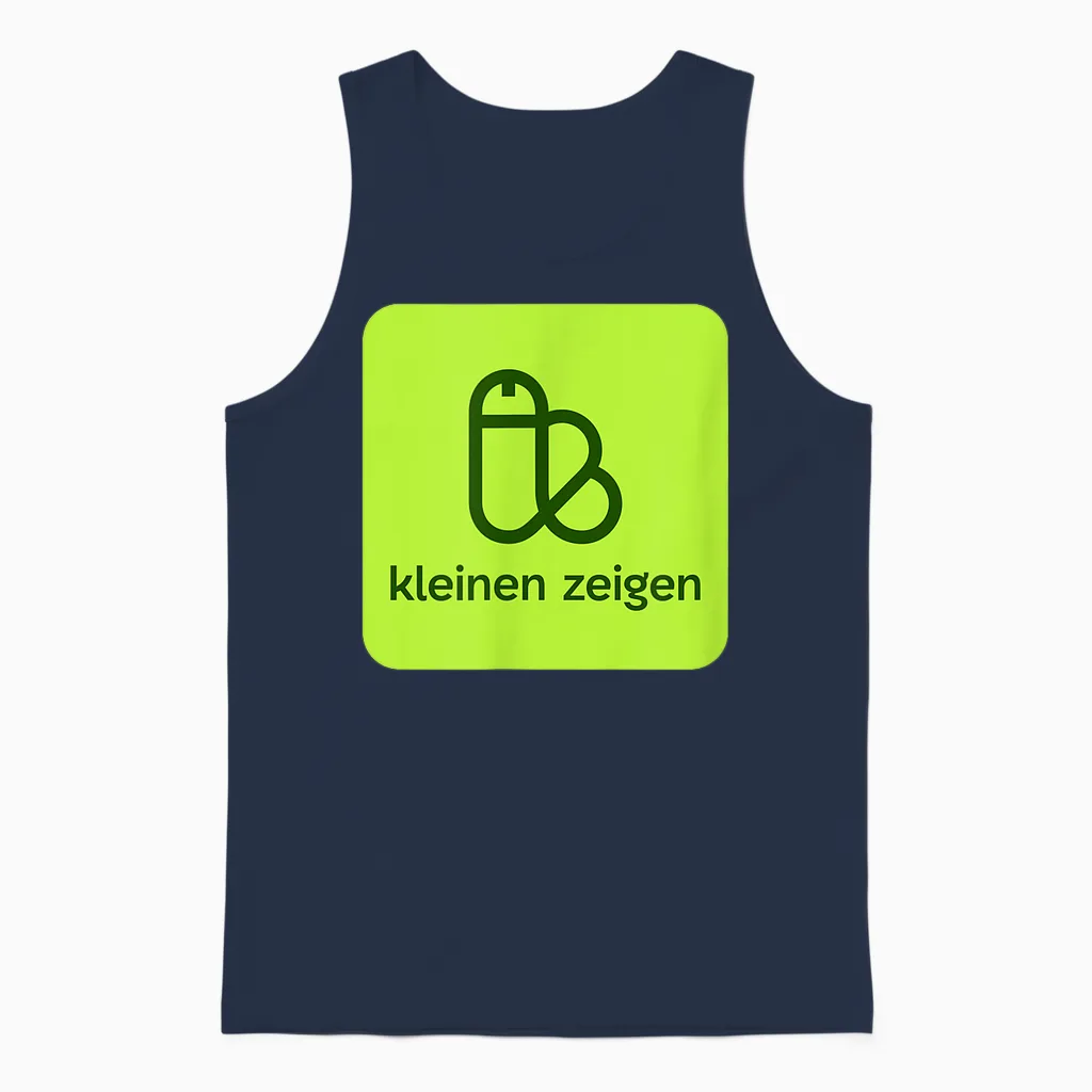 Little Show Funny Satire Motif T-Shirt, Black Unisex Tank Top in Navy