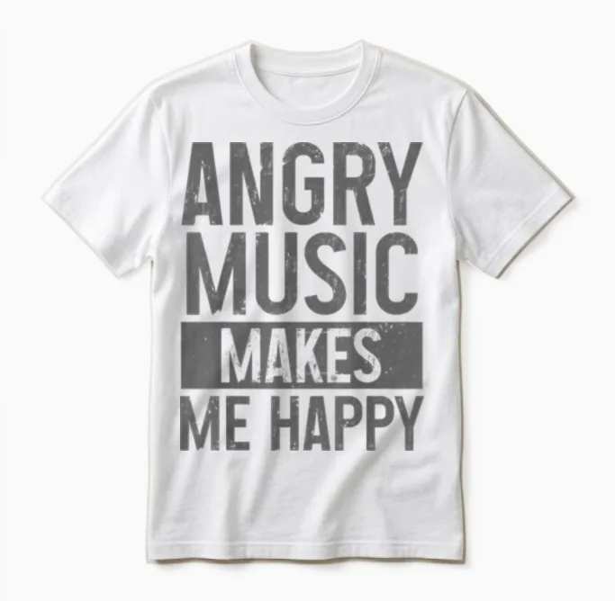 Angry Music Heavy Metal Death Metal Metalhead Metal Fan Unisex T-Shirt in White