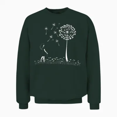 Mädchen Mit Pusteblume Unisex Sweatshirt - Forest