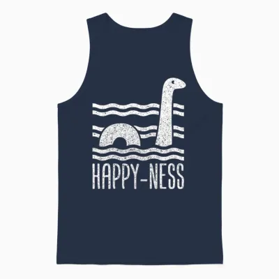 Happy Ness Loch Ness Monster Funny Cute Gift Unisex Tank Top - Navy