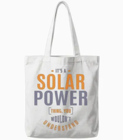 Solar Power Tote Bags - White