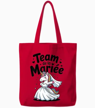 Team Future Bride Evjf Humour Wedding Bride Unicorn Tote Bags - Red