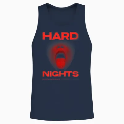 Night X Techno Club Raver Rave Party Outfit Hard Party Outfit.back Print T-Shirt, Black, S Unisex Tank Top - Navy