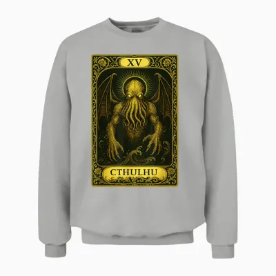 Cthulhu's Call Myth: Ryleh Lovecraftian Necronomicon Tarot Unisex Sweatshirt - Ash