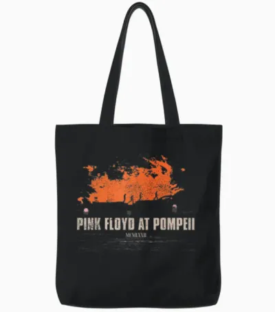 Silhouettes of Pink Floyd Live at Pompeii T-Shirt, Black, S Tote Bags - Black