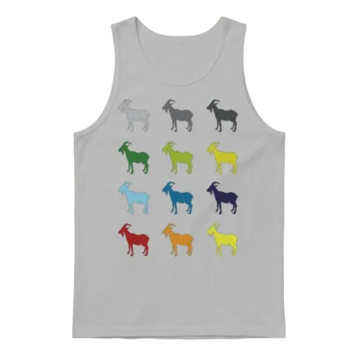 Neon Pop Art Retro Goat Animal Gift Idea Unisex Tank Top - Ash