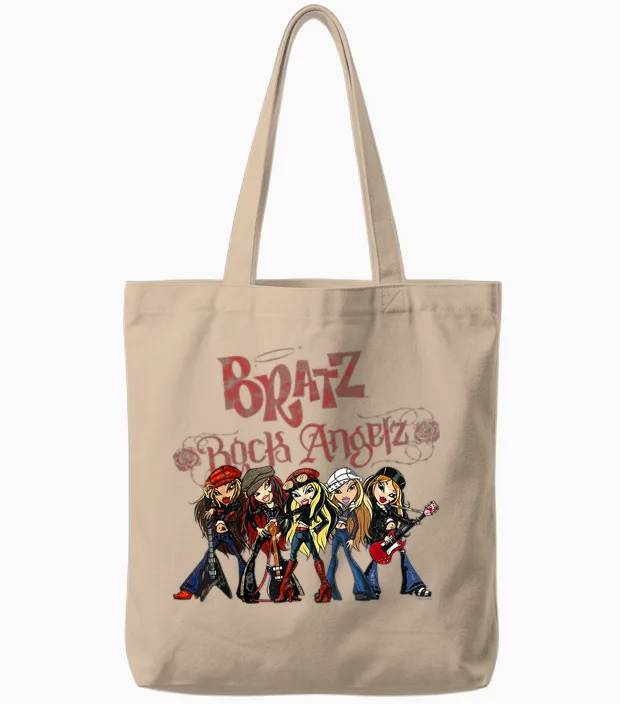 Bratz Rock Angelz Group Shot Tote Bags in Natural