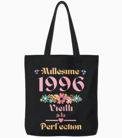 28 Ans Femme 1996 Idée Cadeau Anniversaire Drôle Humour Mama T-Shirt, Black, Female X-Small Tote Bags - Black