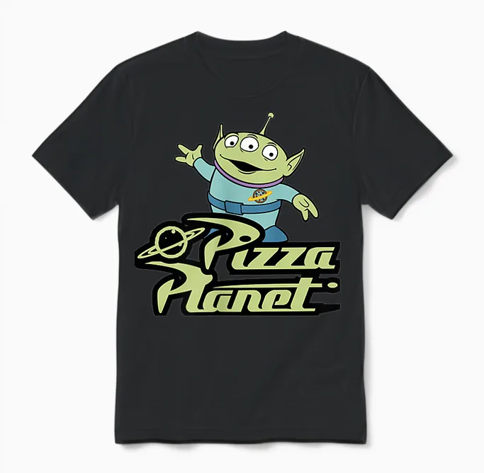 Disney Pixar Toy Story Alien Pizza Planet Classic Unisex T-Shirt in Black