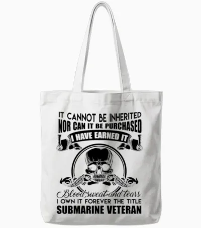 Submarine Veteran Forever Title Tote Bags - White