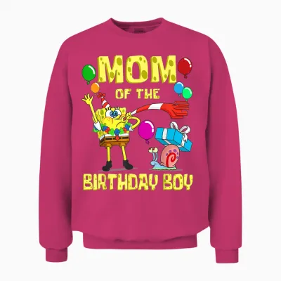 Mademark X Spongebob Squarepants - Spongebob Mommy of the Birthday Boy Theme Party Unisex Sweatshirt - Heliconia