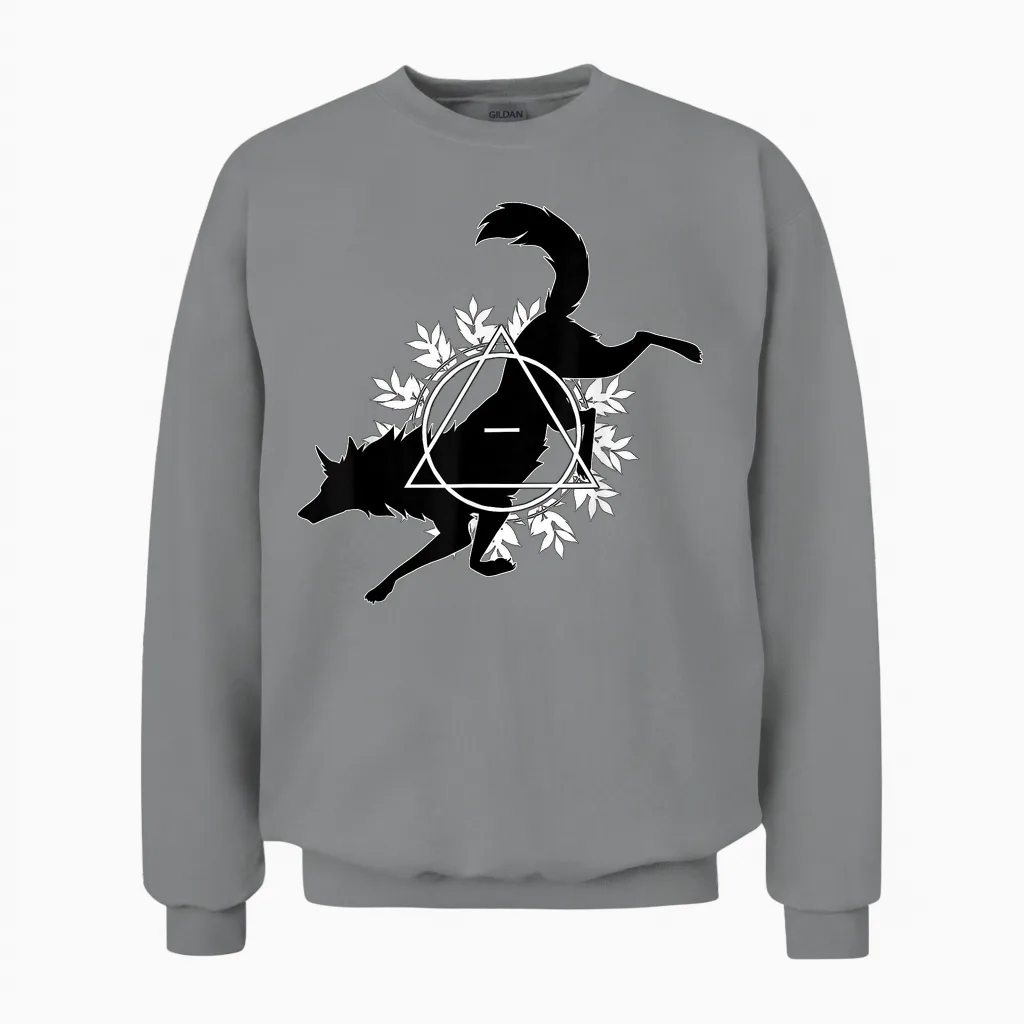 Therian Theta Delta Wolf Dog T-Shirt, Gray Unisex Sweatshirt in Sport Grey