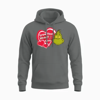 Dr. Seuss Grinch Grow Your Heart Unisex Hoodie - Graphite Heather