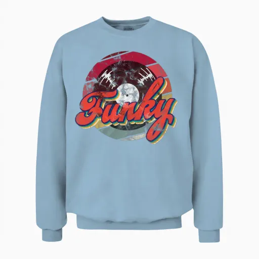 Funky Retro Unisex Sweatshirt in Light Blue
