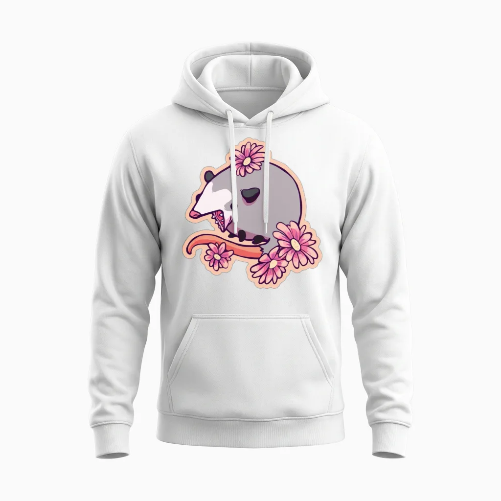 Funny Opossum Possum Unisex Hoodie - White