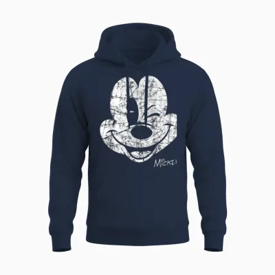 Mickey Mouse Beaten Face Unisex Hoodie - Navy
