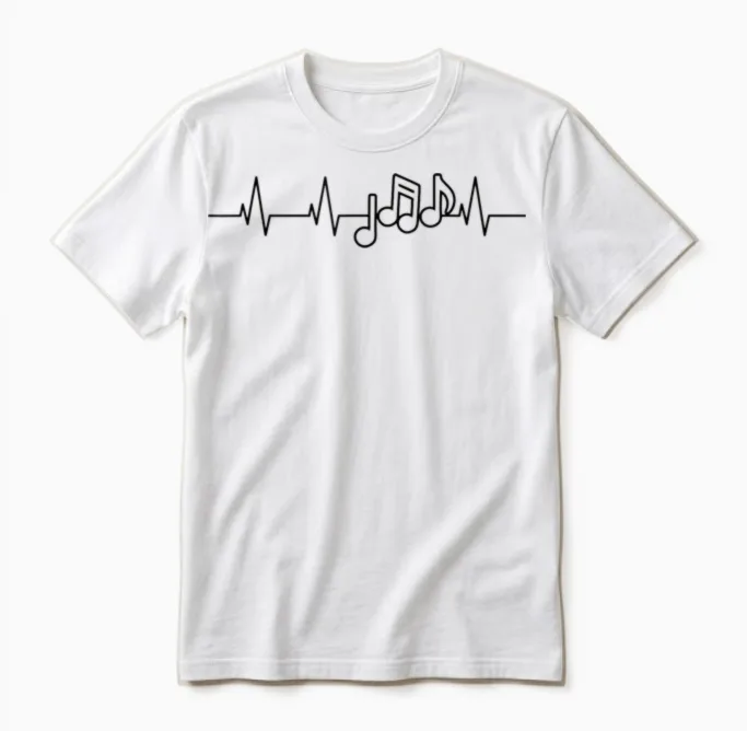 Le Cœur Du Musicien - J'aime La Musique Unisex T-Shirt in White