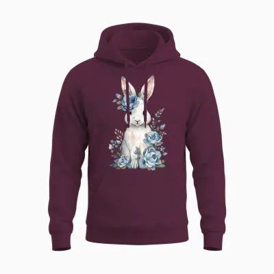 Kaninchen, Hasenohren, Osterhasen Kostüm, Osterdeko, Ostern Unisex Hoodie - Maroon