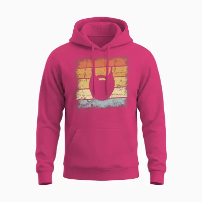 Beard Retro Design Unisex Hoodie - Heliconia