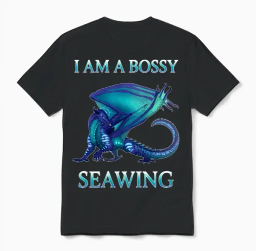 Wings of Fire I Am Bossy Seawing Tee for Kids Unisex T-Shirt in Black