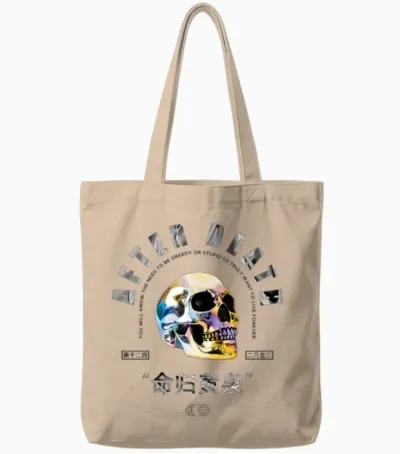 After Death Modern Streetwear Tote Bags - Natural