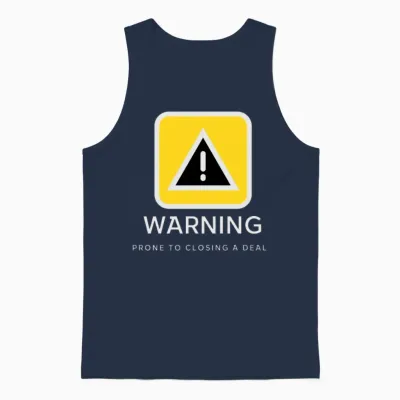Warning: Prone to Closing a Deal Unisex Tank Top - Navy