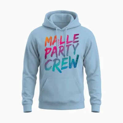 Malle Party Crew Team Gruppen Motiv Mallorca Party Urlaub Unisex Hoodie - Light Blue