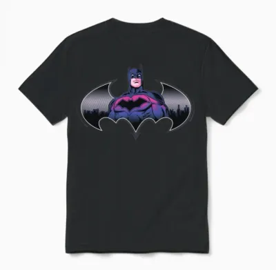 Batman Cool Design with Logo and Pink Suit Unisex T-Shirt - Black