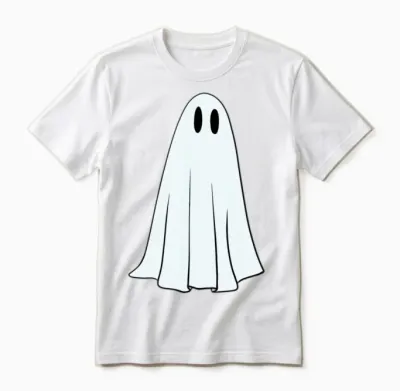 Halloween Costume Retro Ghost Unisex T-Shirt - White