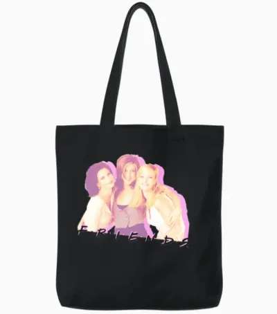 Friends Monica, Rachel, Phoebe Tote Bags - Black