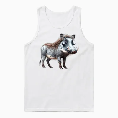 Warthog T-Shirt, Black, S Unisex Tank Top - White