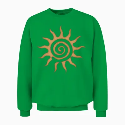 Spiral Sun Fairy Grunge Hippie Goblin Vintage Graphic Unisex Sweatshirt - Irish Green