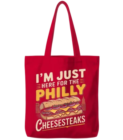 Funny Philly Cheesesteak Tote Bags - Red
