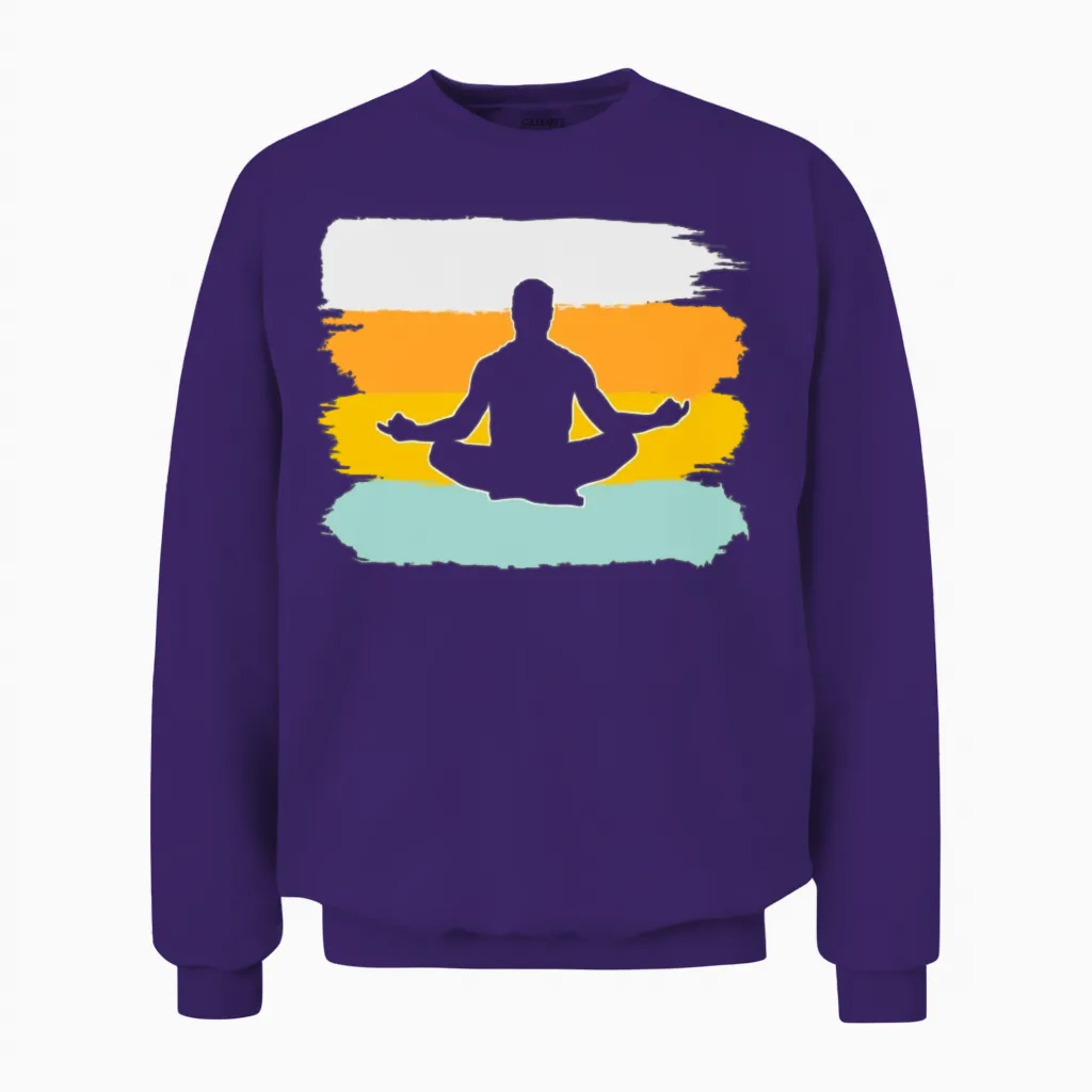Meditation Retro Unisex Sweatshirt in Purple