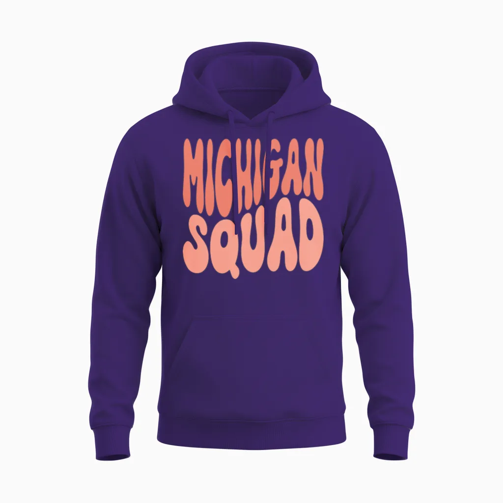Michigan Squad Cute Retro Unisex Hoodie - Purple