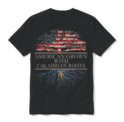 American Grown Calabrian Roots Unisex T-Shirt - Black