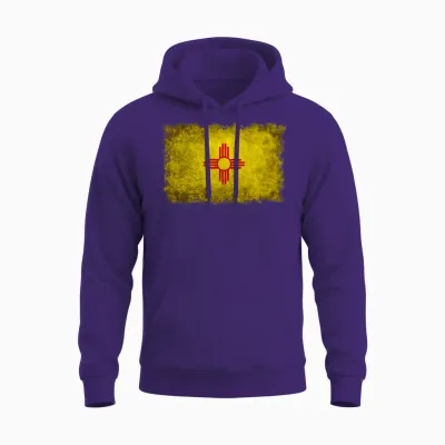 Flag of New Mexico Retro Unisex Hoodie - Purple