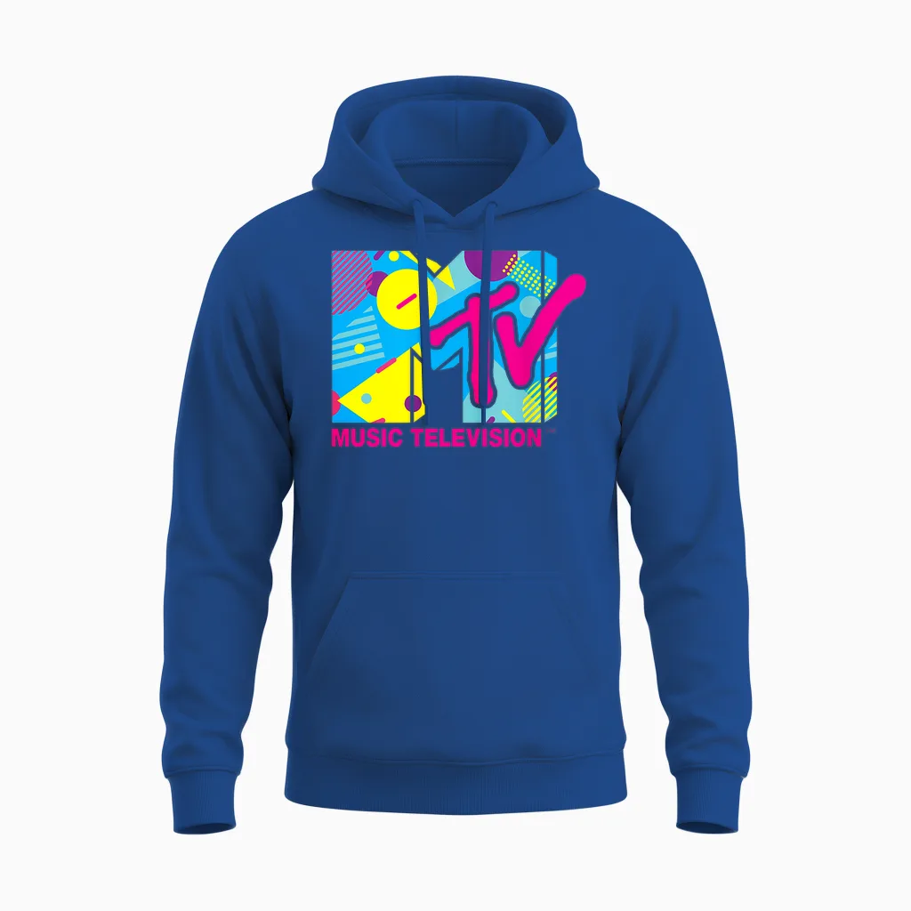 Mademark X Mtv - Mtv Logo Retro 1980s Spring Break Retro Unisex Hoodie in Royal