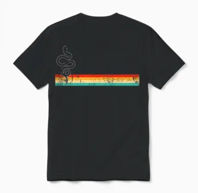 Snake Retro Unisex T-Shirt - Black