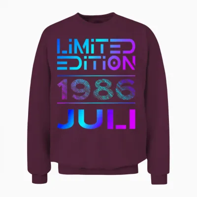 Limited Edition Juli 1986 Mann Frau 40. Geburtstag Unisex Sweatshirt - Maroon