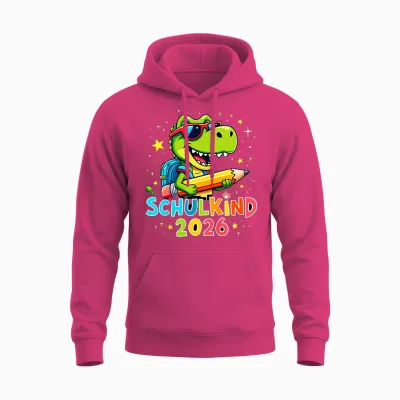 Schulkind 2026 Dino T-Rex Cool Einschulung Erste Klasse Unisex Hoodie - Heliconia
