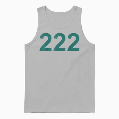 Creative 222 Designs Costume Ideas Co. Number 222 in Green Font on Light Background Fun Halloween Unisex Tank Top - Ash
