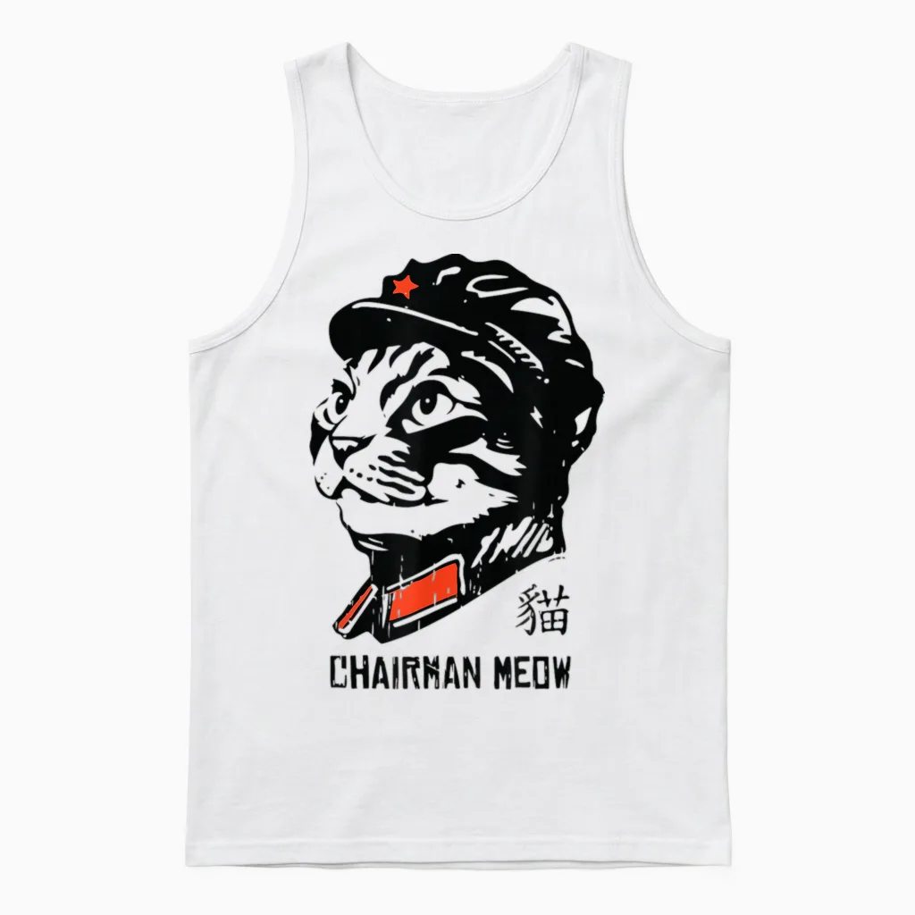 Süßes Katzen-T-Shirt Von Chairmans Love Boss Meow Police Unisex Tank Top in White