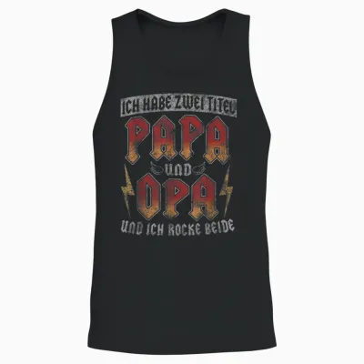Vintage Großvater Spruch Ich Habe Zwei Titel Papa Und Opa Unisex Tank Top - Black