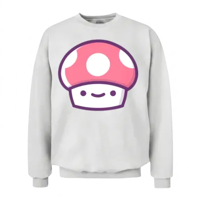 Classic Retro Game Mushroom Unisex Sweatshirt - White