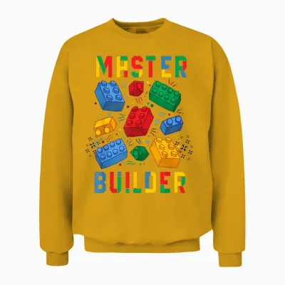 Brick Builder Funny Blocks Building Master Builder Unisex Sweatshirt - Gold
