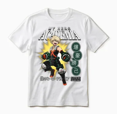 My Hero Academia Katsuki Bakugo Icons Anime Unisex T-Shirt - White
