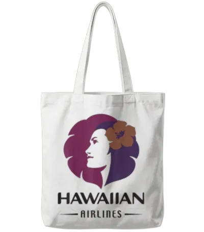 Hawaiian Airlines Vintage Hawaii Camping Tote Bags - White